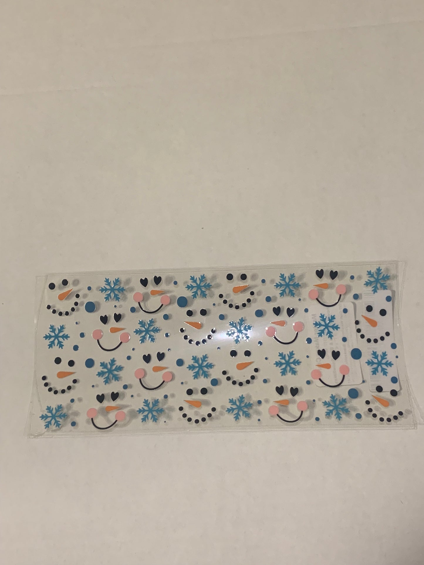 Snowman Faces and Snowflakes Cup Wrap