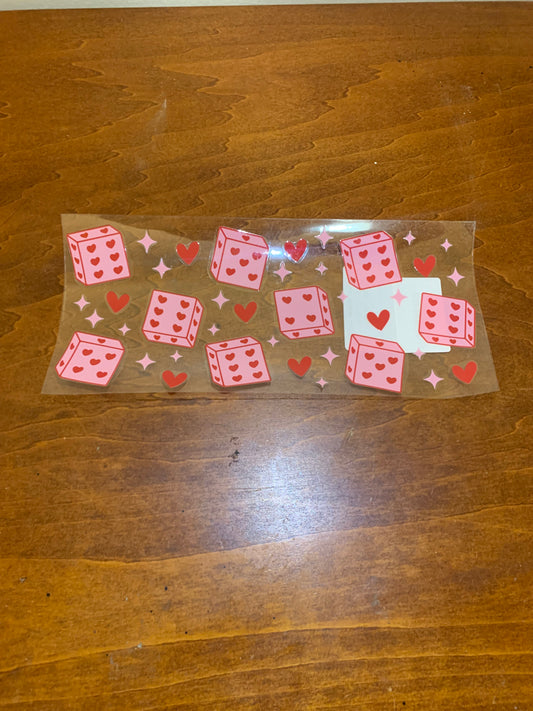 Dices with hearts cup wrap