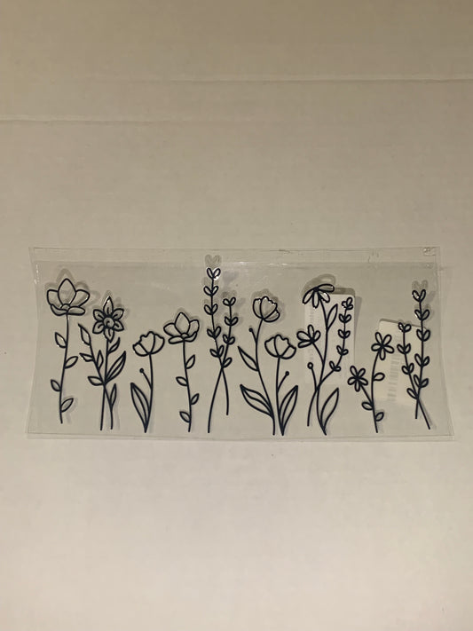 Black Flowers Cup Wrap