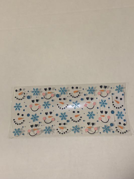 Snowman Faces and Snowflakes Cup Wrap